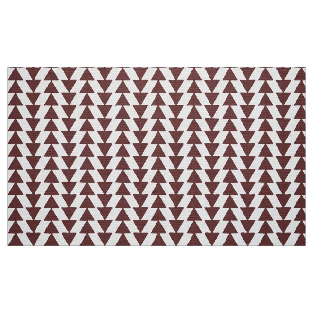 Inky Triangles - Dark Brown on White Fabric (Fat Quarter)