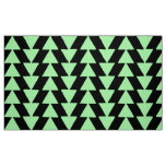 Inky Triangles - Mint Green on White Fabric