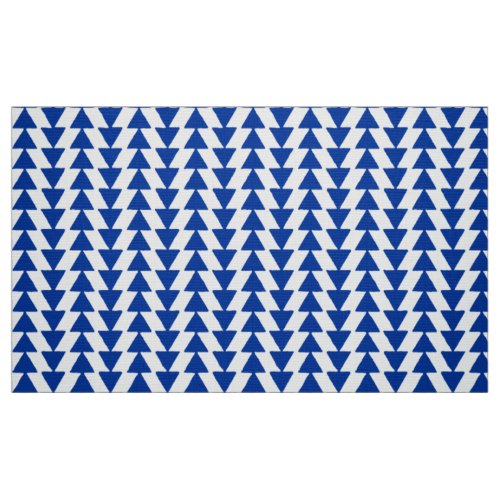 Inky Triangles _ Navy Blue on White Fabric