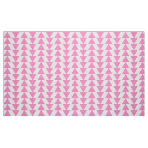Inky Triangles _ Pink on White Fabric