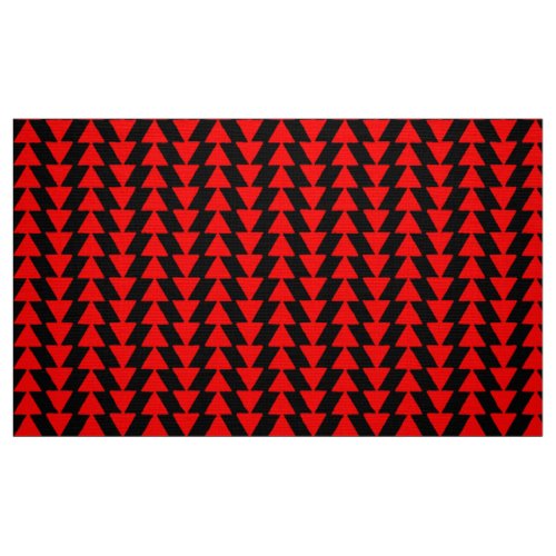 Inky Triangles _ Red on Black Fabric
