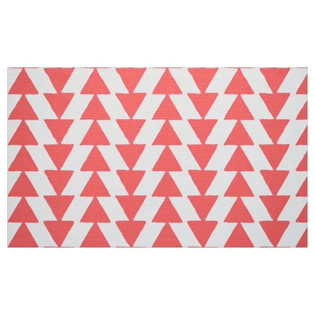 Inky Triangles - Tropical Pink on White Fabric (Fat Quarter)