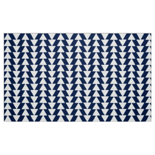 Inky Triangles - White on Dark Blue 001744 Fabric