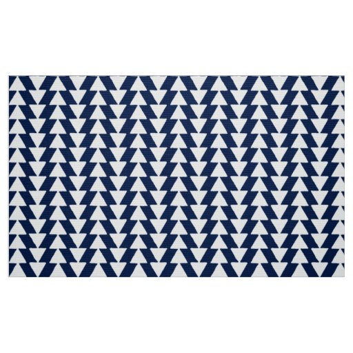 Inky Triangles - White on Dark Blue 001744 Fabric