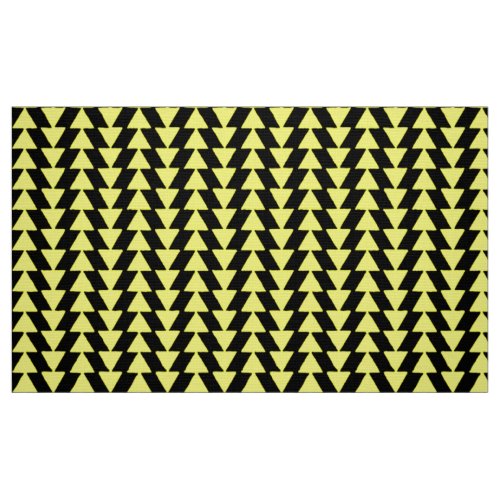 Inky Triangles _ Yellow on Black Fabric