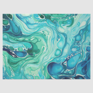 Inky Wave 1 Turquoise Blue Tissue Paper
