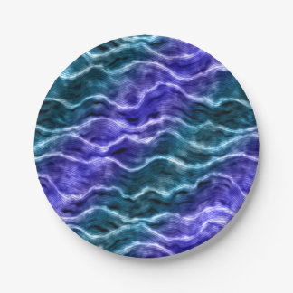 inky waves - gradient blues : paper plates