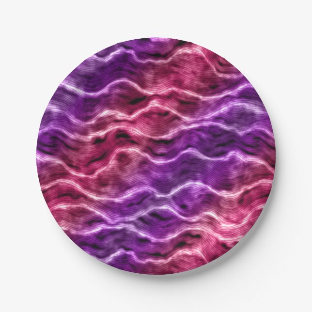 inky waves - gradient pinks : paper plates (Front)