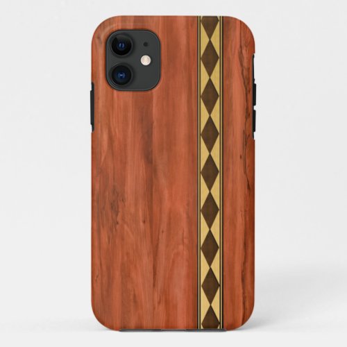 Inlaid Wood Design iPhone 11 Case