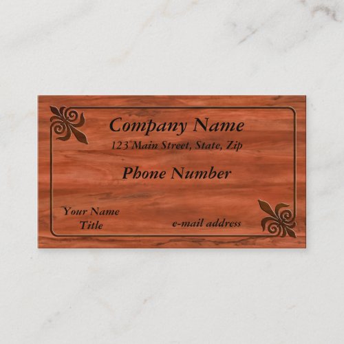 Inlaid Fleur de lis Business Cards