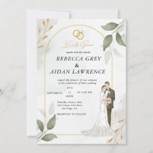 Inline Faded Photo   Modern Minimal Wedding  Invitation