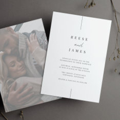 Inline Faded Photo | Modern Minimal Wedding Invitation at Zazzle