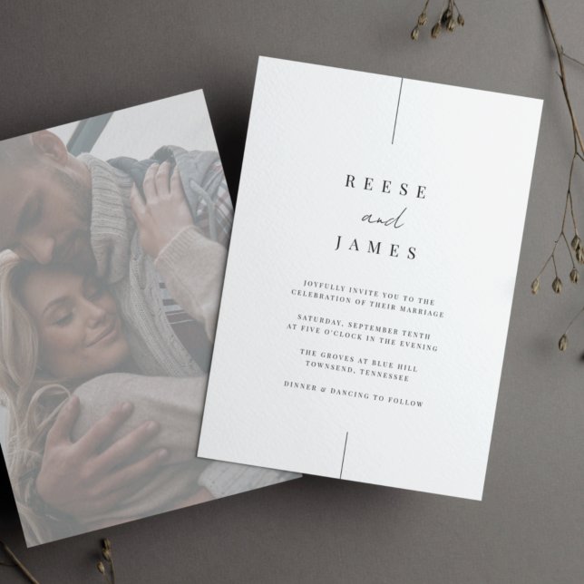 Inline Faded Photo | Modern Minimal Wedding Invitation (Modern minimalist wedding invitation)