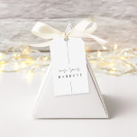 Inline | Modern Minimal Personalized Wedding Favor Gift Tags<br><div class="desc">A beautiful minimalist typography based wedding design featuring your first names in modern handwritten script,  with your surname beneath in serif classic lettering.</div>