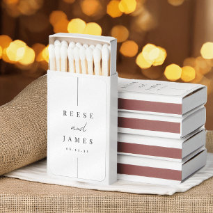 Inline Modern Minimal Personalized Wedding Matchboxes