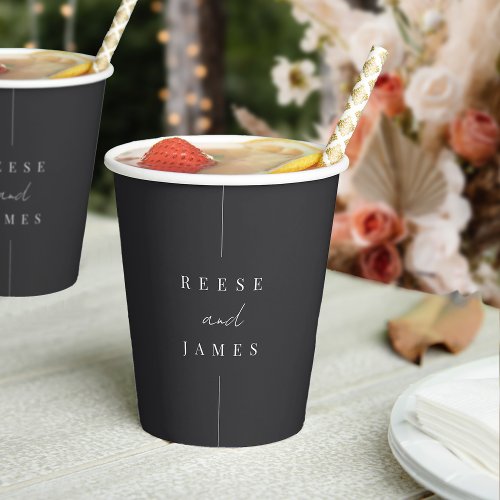 Inline  Modern Minimal Personalized Wedding Paper Cups