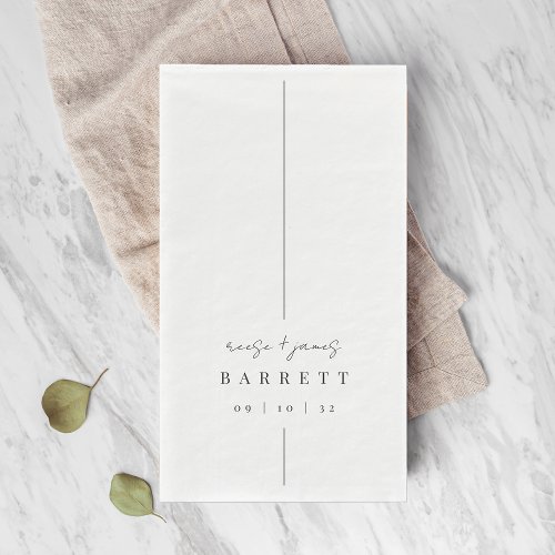 Inline  Modern Minimal Personalized Wedding Paper Guest Towels