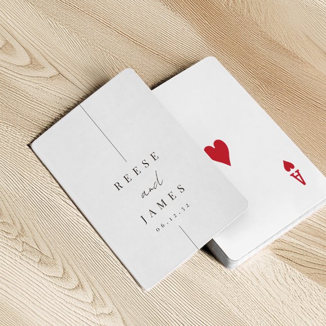 Inline | Modern Minimal Personalized Wedding Poker Cards (Creator Uploaded)