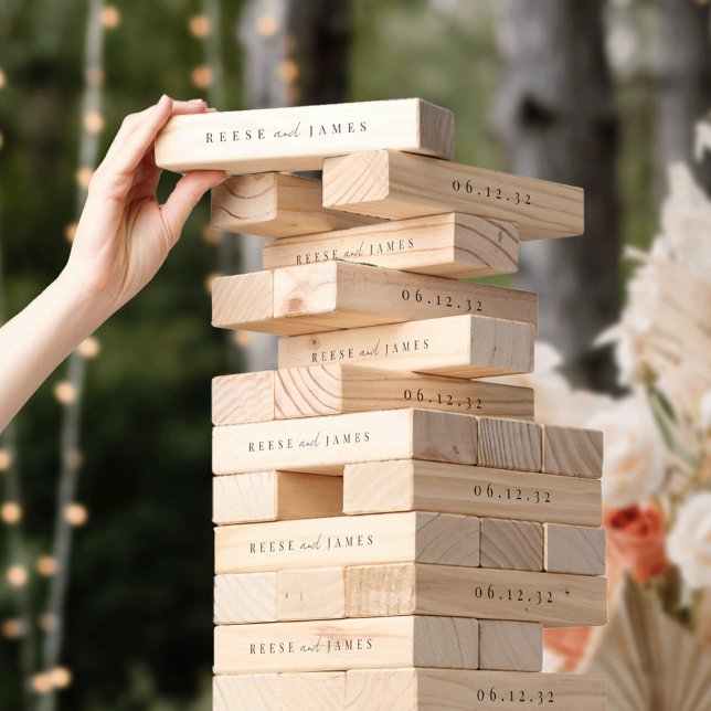 Inline | Modern Minimal Personalized Wedding Topple Tower (Creator Uploaded)