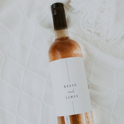 Inline  Modern Minimal Personalized Wedding Wine Label