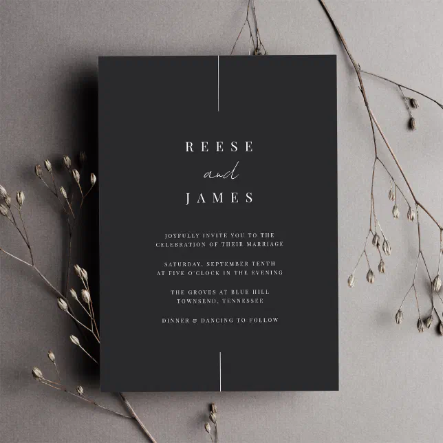 Inline | Modern Minimal Wedding Invitation | Zazzle