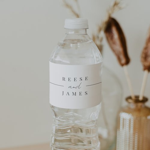 Inline  Modern Minimal Wedding Water Bottle Label
