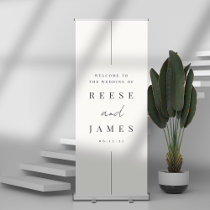 Inline | Modern Minimal Wedding Welcome Retractable Banner