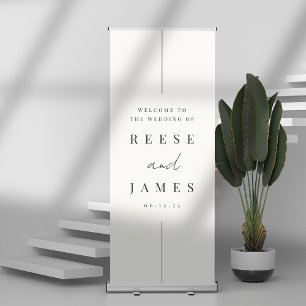 Inline   Modern Minimal Wedding Welcome Retractable Banner