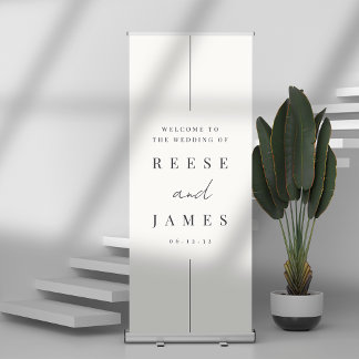 Inline | Modern Minimal Wedding Welcome Retractable Banner