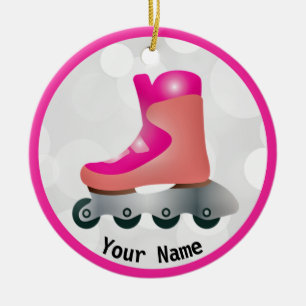 Inline Skate Design Ceramic Ornament