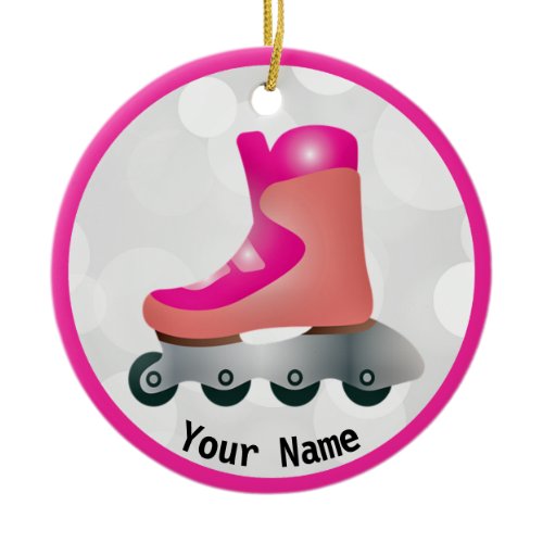 Inline Skate Design Ceramic Ornament