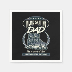 Inline Skating Dad Father Rollerblading Roller Ska Napkins