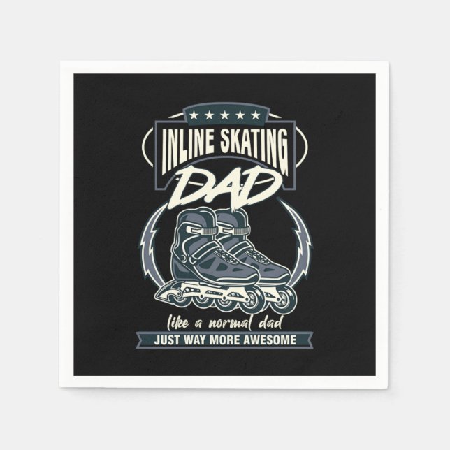 Inline Skating Dad Father Rollerblading Roller Ska Napkins (Front)