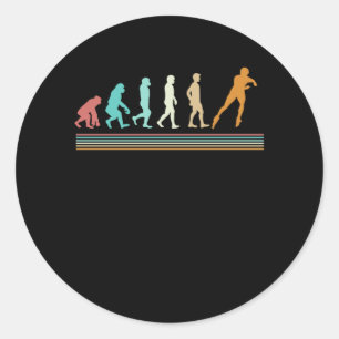 Inline Skating Evolution Roller Skater Classic Round Sticker
