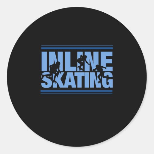 Inline Skating Roller Skates Rollerblading Skater  Classic Round Sticker