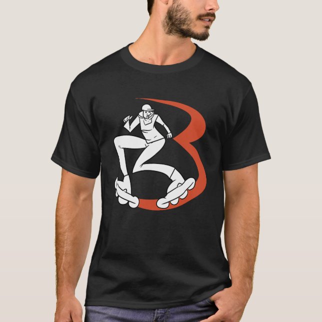 Inline Skating Skater Rollerblading T-Shirt (Front)