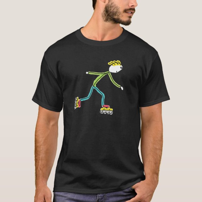 Inline Skating Stickman T-Shirt (Front)