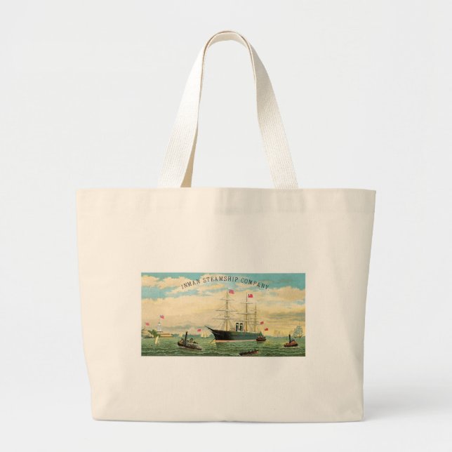 Inman Steamship Company Large Tote Bag (Front)