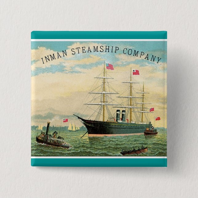 Inman Steamship Company Pinback Button (Front)