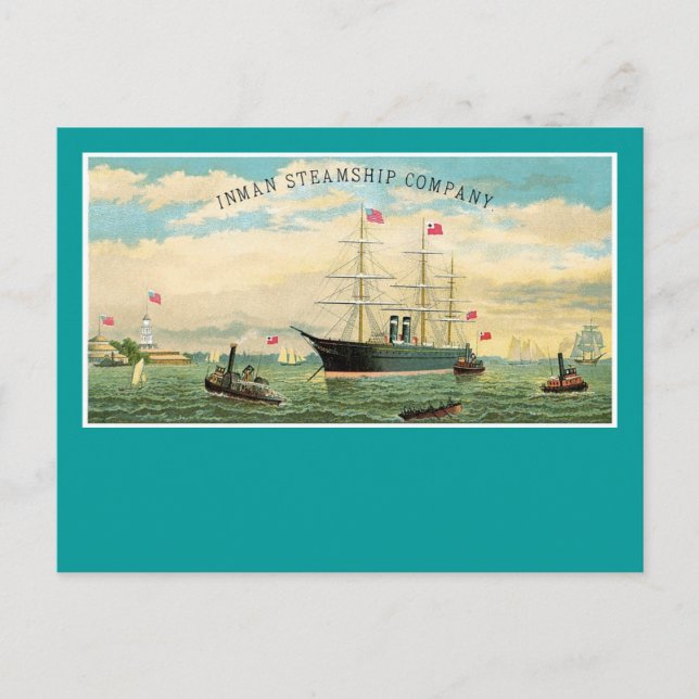 Inman Steamship Company Postcard (Front)