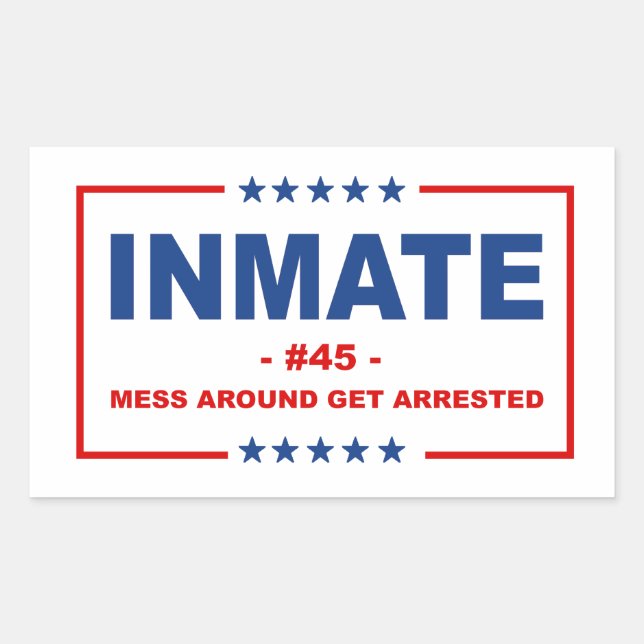 INMATE #45 RECTANGULAR STICKER (Front)