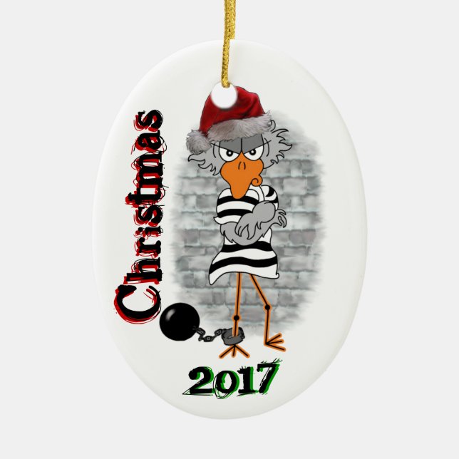 Inmate Jailbird Christmas Ornament (Front)