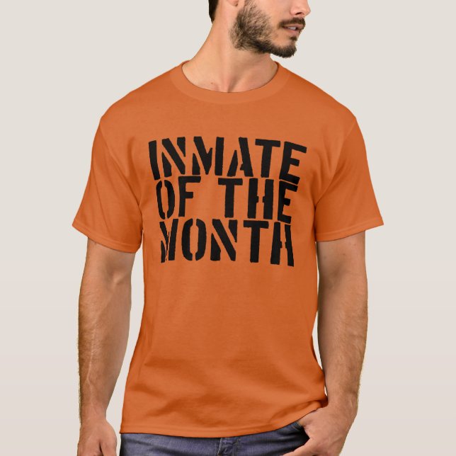 Inmate Of The Month Funny Halloween Prison Costume T-Shirt (Front)