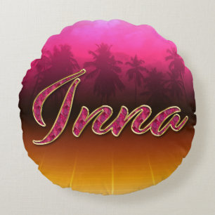 Inna First Name Name golden pink Pillow