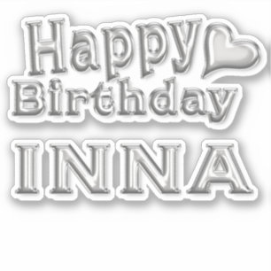 Inna Happy Birthday silver sticker decal