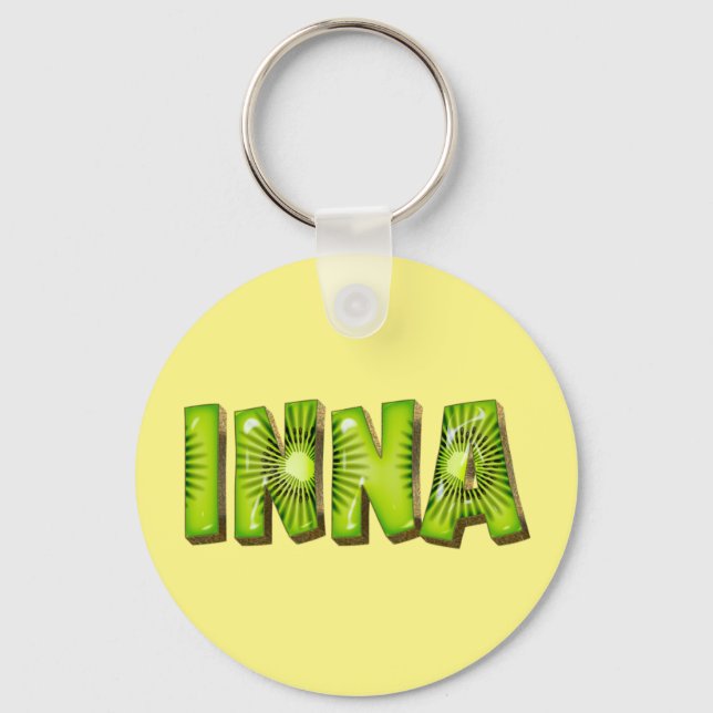 Inna Name Kiwi Design Keyring (Front)