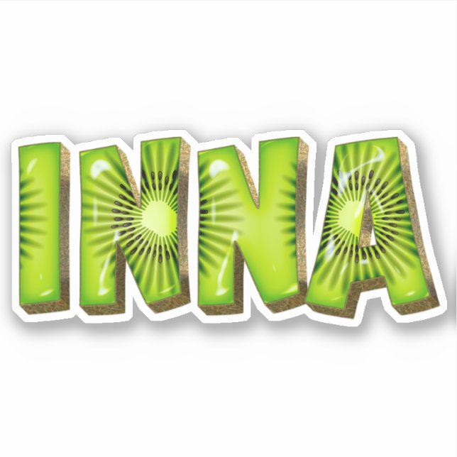 Inna Name Kiwi Design Sticker (Front)