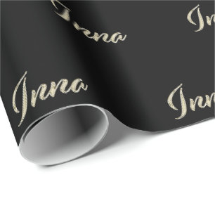 Inna white gold handwritten gift wrapping paper
