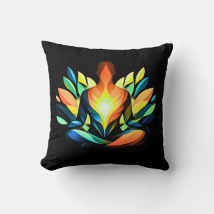 Inner Balance Meditative Silhouette Calm Modern Throw Pillow