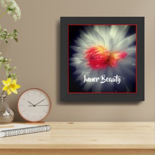 Inner Beauty Dahlia Inspirational Words Framed Art